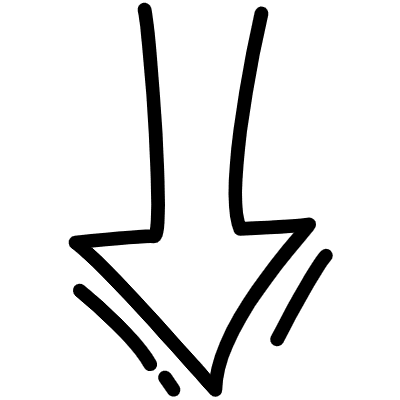 Open Tail Outline Arrow Element from Variable Scribbles Set