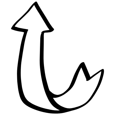 Turn Up Outline Arrow Element from Beveled Scribbles Set