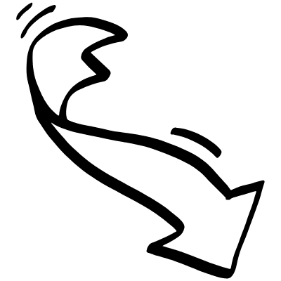 Wiggle Outline Arrow 3 Element from Beveled Scribbles Set