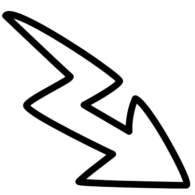 Zigzag Outline Arrow Element from Variable Scribbles Set