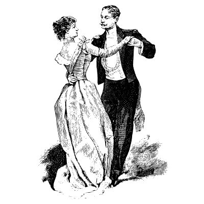 Dancers 1 Element from Vintage Illustrations Set