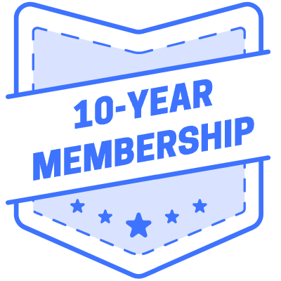 10 Year Membership Bookmark Element from Vector Badges Set