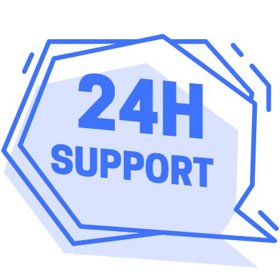 24h Support Bubble Element from Vector Badges Set