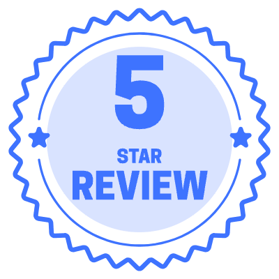 5 Star Review Circle Element from Vector Badges Set