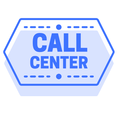 Call Center Hexagon Element from Vector Badges Set
