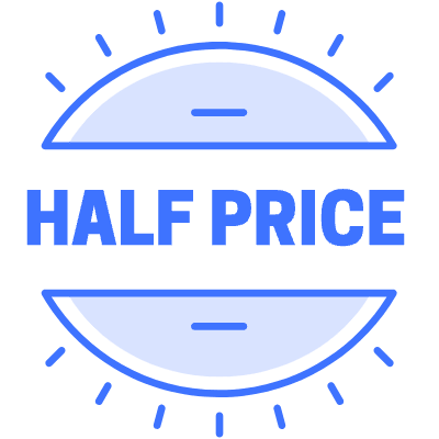 Half Price Circle Element from Vector Badges Set