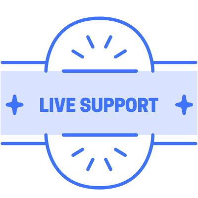 Live Support Star Element from Vector Badges Set