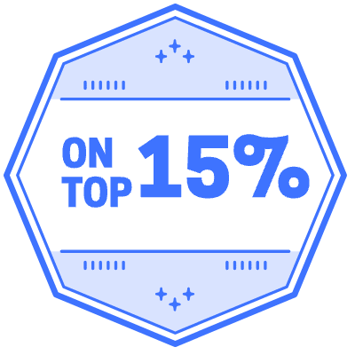 On Top 15 Percent Octagon Element from Vector Badges Set