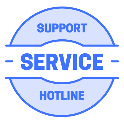 Support Service Hotline Circle Element from Vector Badges Set