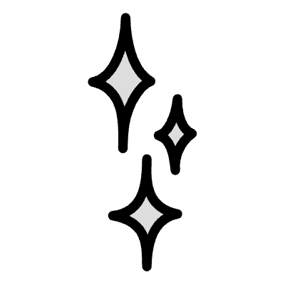 Abstract Star Wink Sparkle Filled 4 Element from Variable Scribbles Set