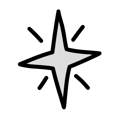 Abstract Star Wink Sparkle Filled 5 Element from Variable Scribbles Set
