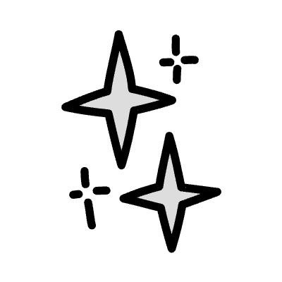 Abstract Star Wink Sparkle Filled 8 Element from Variable Scribbles Set