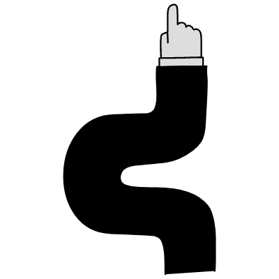 Filled Arrow Hand Zigzag Element from Variable Scribbles Set