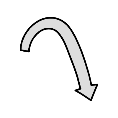 Filled Arrow Thick Curve 1 Element from Variable Scribbles Set