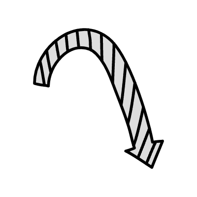Filled Arrow Thick Curve 2 Element from Variable Scribbles Set