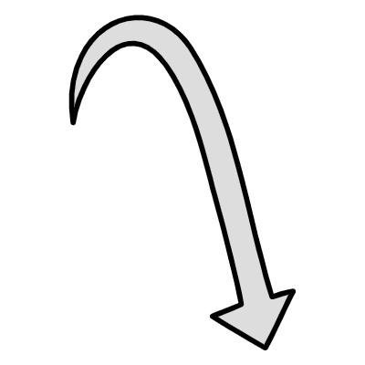 Filled Arrow Thick Curve 4 Element from Variable Scribbles Set