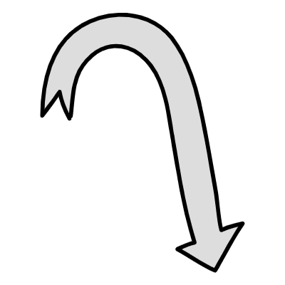Filled Arrow Thick Curve Element from Variable Scribbles Set