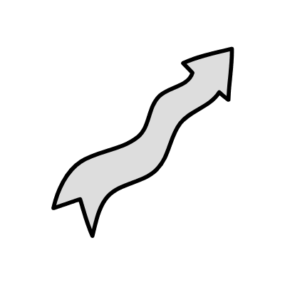 Filled Arrow Thick Wiggle 1 Element from Variable Scribbles Set