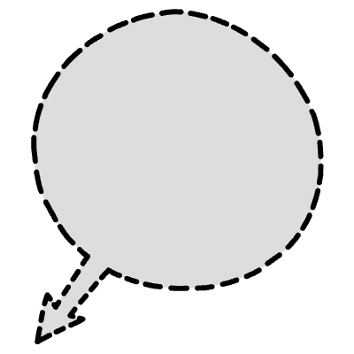 Chat Bubble Arrow Plain Dash Filled Element from Variable Scribbles Set