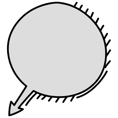 Chat Bubble Arrow Point Shadow Filled Element from Variable Scribbles Set