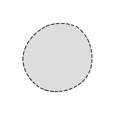 Chat Bubble Circle Plain Dash Filled Element from Variable Scribbles Set