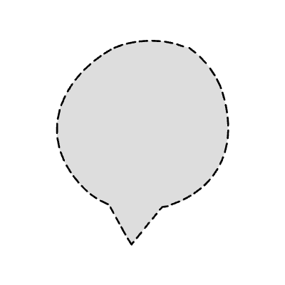 Chat Bubble Circle Point Dash Filled Element from Variable Scribbles Set