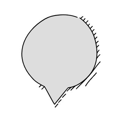 Chat Bubble Circle Point Shadow Filled Element from Variable Scribbles Set