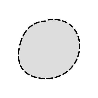 Chat Bubble Circle Small Plain Dash Filled Element from Variable Scribbles Set