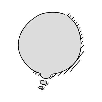 Chat Bubble Circle Thought Shadow Filled Element from Variable Scribbles Set