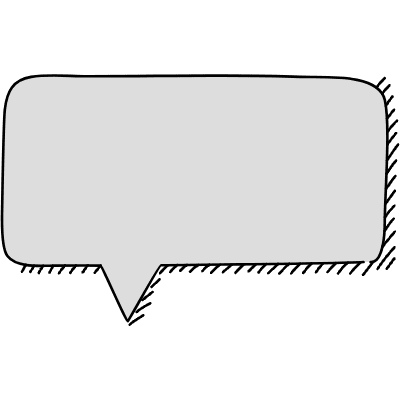 Chat Bubble Horizontal Point Shadow Filled Element from Variable Scribbles Set