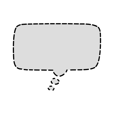 Chat Bubble Horizontal Small Thought Dash Filled Element from Variable Scribbles Set