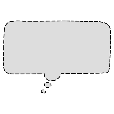 Chat Bubble Horizontal Thought Dash Filled Element from Variable Scribbles Set