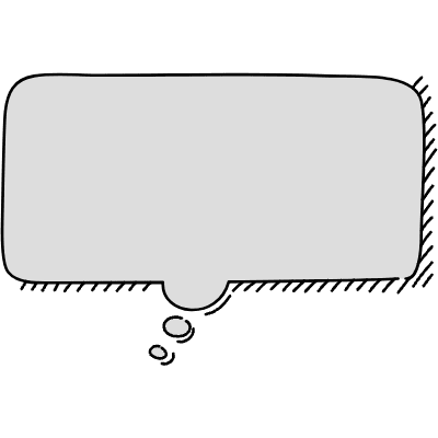 Chat Bubble Horizontal Thought Shadow Filled Element from Variable Scribbles Set