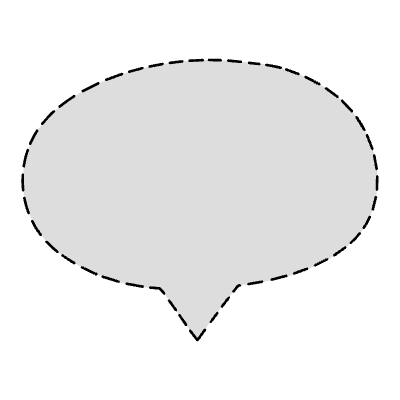 Chat Bubble Oval Point Dash Filled Element from Variable Scribbles Set