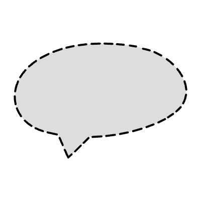 Chat Bubble Oval Small Point Dash Filled Element from Variable Scribbles Set