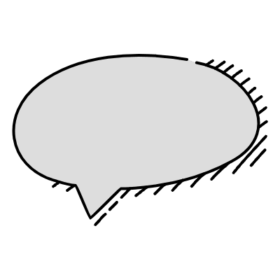 Chat Bubble Oval Small Point Shadow Filled Element from Variable Scribbles Set