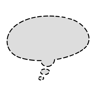 Chat Bubble Oval Small Thought Dash Filled Element from Variable Scribbles Set