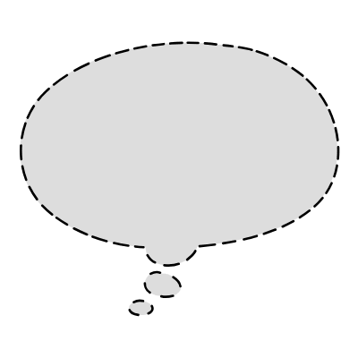Chat Bubble Oval Thought Dash Filled Element from Variable Scribbles Set