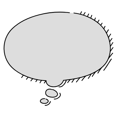 Chat Bubble Oval Thought Shadow Filled Element from Variable Scribbles Set