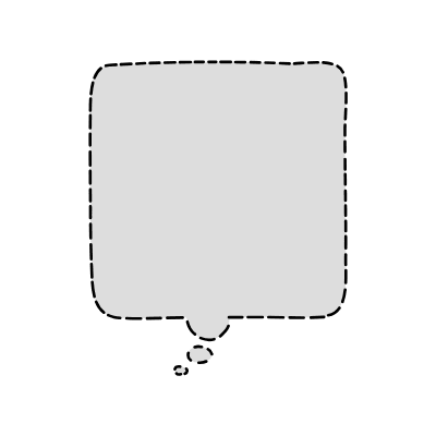 Chat Bubble Square Thought Dash Filled Element from Variable Scribbles Set