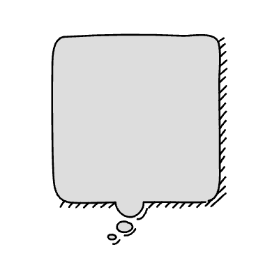 Chat Bubble Square Thought Shadow Filled Element from Variable Scribbles Set