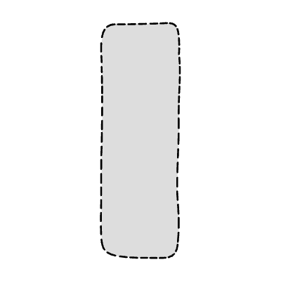 Chat Bubble Vertical Plain Dash Filled Element from Variable Scribbles Set