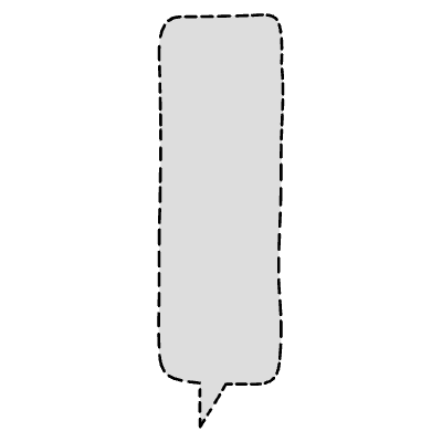Chat Bubble Vertical Point Dash Filled Element from Variable Scribbles Set