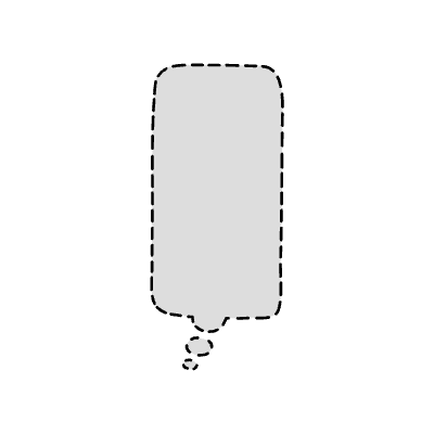 Chat Bubble Vertical Small Thought Dash Filled Element from Variable Scribbles Set
