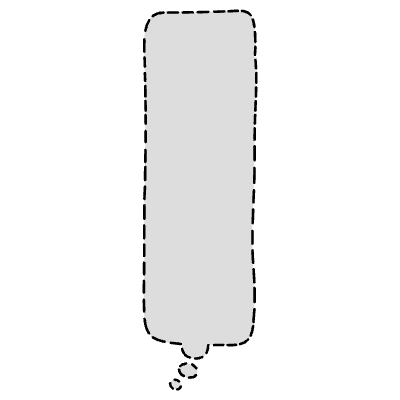 Chat Bubble Vertical Thought Dash Filled Element from Variable Scribbles Set