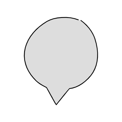 Filled Chat Bubble Circle Point Element from Variable Scribbles Set