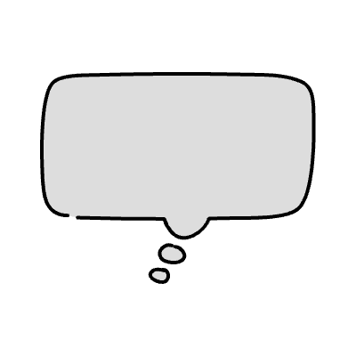 Filled Chat Bubble Horizontal Small Thought Element from Variable Scribbles Set