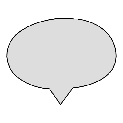 Filled Chat Bubble Oval Point Element from Variable Scribbles Set