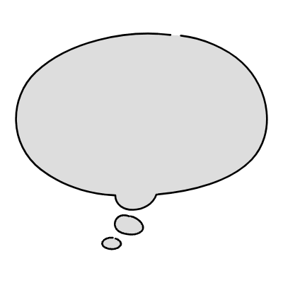 Filled Chat Bubble Oval Thought Element from Variable Scribbles Set