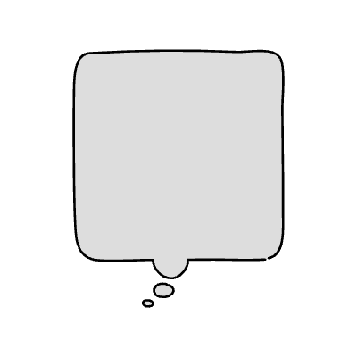Filled Chat Bubble Square Thought Element from Variable Scribbles Set